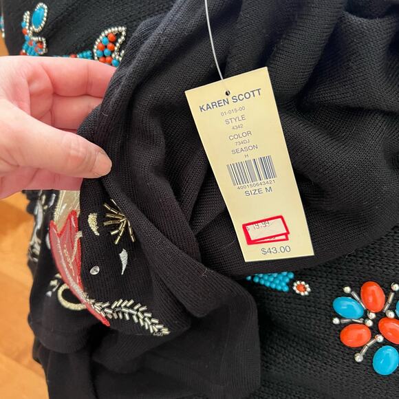 Vintage y2k New Years Eve Party 2000 Embroidered Sweater, M - Picture 8 of 8